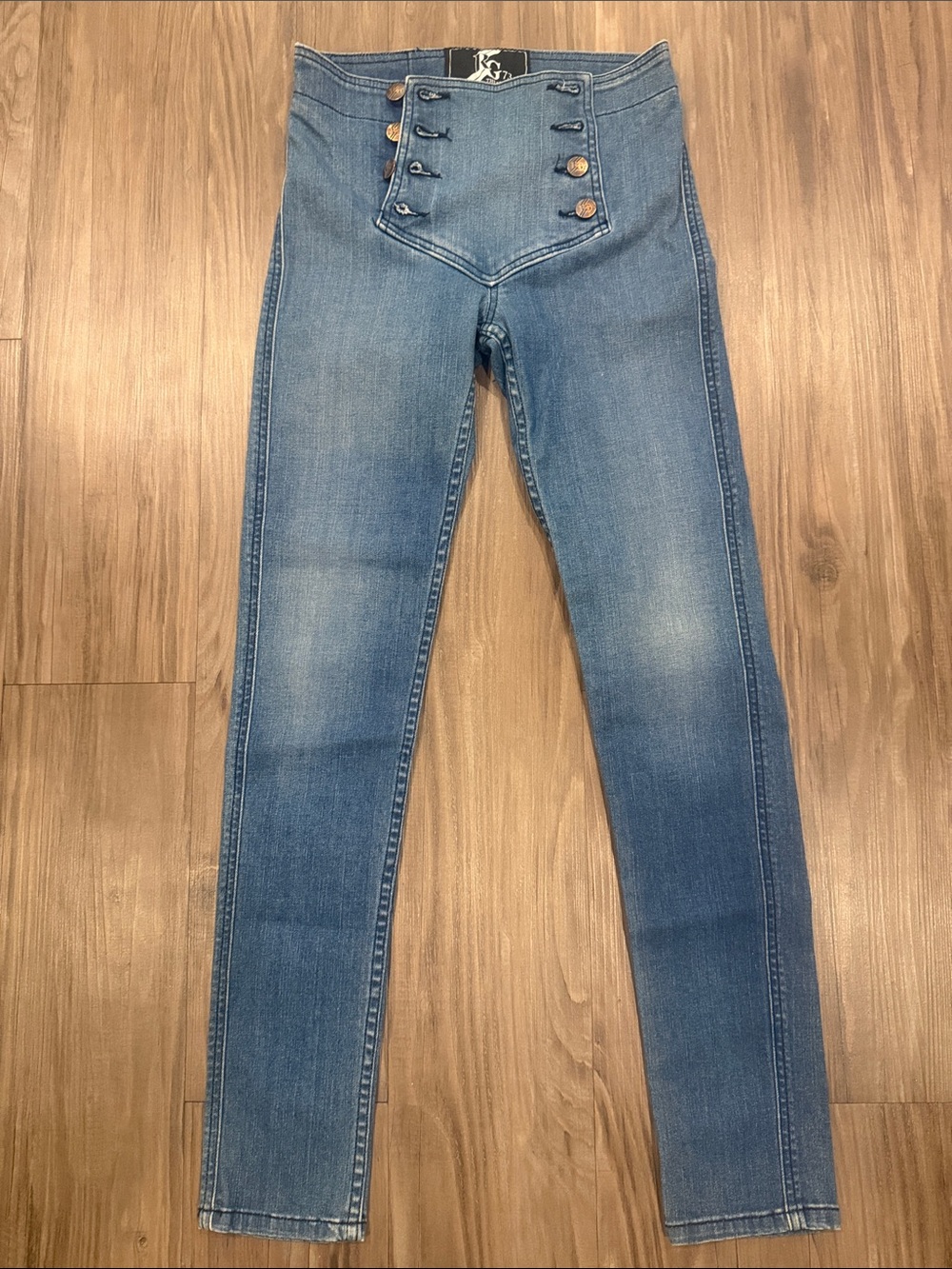 RJ 73 original brand! High-Waist Button Front Women’s Jeans - Blue